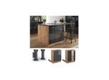 Vicco Regalinselunterschrank Küchenschrank Küchenmöbel Fame-Line Eiche Anthrazit 60 cm modern Hochglanz Küche Einbauküche Kücheninsel Drehtür Einlegeboden Blende Küchenunterschrank Küchenzeile
