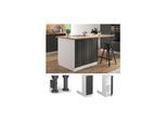 Vicco Regalinselunterschrank Küchenschrank Küchenmöbel Fame-Line Landhaus Weiß Anthrazit 30 cm Gold Küche Einbauküche Kücheninsel Drehtür Einlegeboden Blende Küchenunterschrank Küchenzeile