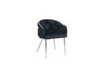 Homy France - Lot de 2 chaises ballon pieds chrome assise velours noir