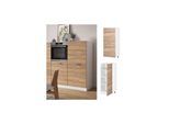 Vicco Backofenumbauschrank Küchenschrank Küchenzeile R-Line 60 cm Weiß Sonoma große Tür