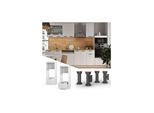 Vicco Mikrowellenumbauschrank Küchenschrank Küchenmöbel Fame-Line Landhaus Weiß 60 cm Küche Einbauküche Blende Hochschrank Schublade Mikrowelle Backofen Küchenzeile
