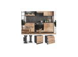 Vicco Schubladenunterschrank Küchenschrank Küchenmöbel Fame-Line Anthrazit Eiche Goldkraft 80 cm modern Küche Einbauküche Drehtür Blende Schublade Küchenunterschrank Küchenzeile