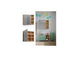 Vicco Spiegelschrank für Badezimmer Rudi 90 x 80,9 cm, Eiche Evoke, Badschrank