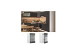 Vicco Hängeglasschrank Küchenschrank Küchenzeile Landhaus R-Line 40 cm Weiß-Anthrazit
