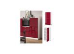 Vicco Backofenumbauschrank Küchenschrank Küchenzeile R-Line 60 cm Weiß Bordeaux große Tür Hochglanz