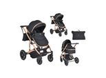 Moni Kombikinderwagen 2 in 1 Thira Babywanne, umbaubar, Sportsitz, Fußabdeckung schwarz
