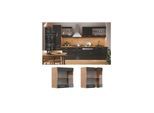 Vicco Hängeglasschrank Küchenschrank Küchenzeile R-Line 60 cm Eiche Anthrazit Tür Fächer