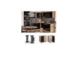 Vicco Eckunterschrank Küchenschrank R-Line Solid Eiche Schwarz 86 cm modern