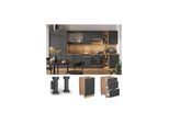 Vicco Schubunterschrank Küchenschrank Küchenmöbel Fame-Line Eiche Anthrazit-Gold Landhaus 50 cm Küche Einbauküche Drehtür Blende Küchenzeile