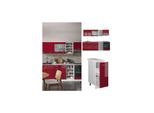 Vicco Küchenzeile Küchenblock Einbauküche R-Line 240 cm Weiß Bordeaux Hochglanz
