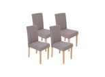 4er-Set Esszimmerstuhl Stuhl Küchenstuhl Littau ~ Textil, grau, helle Beine