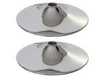 2er-Set Fußplatte Fuß Fußteller für Barhocker Loungesessel, chromoptik ~ Ø 41cm