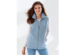 Fleeceweste CLASSIC BASICS, Damen, Gr. 38, blau (bleu), 100% Polyester, unifarben, Westen Fleeceweste