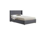 Juskys Polsterbett Savona 140x200 cm mit Stauraum, Lattenrost, Samt-Bezug, bis 250 kg - Dunkelgrau