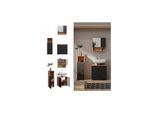 Vicco Badmöbel-Set Irma Eiche Anthrazit 4-teilig Midischrank 95 cm Waschbeckenschrank 60 cm