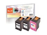 Peach HP 62 3 Druckköpfe (2*bk, col) ersetzt HP No. 62, C2P04AE*2, C2P06AE für z.B. HP Envy 7640 e-All-in-One, HP Envy 5640 e-All-in-One, HP Envy 5540 (wiederaufbereitet)