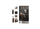 Vicco Badmöbel-Set Irma Eiche Anthrazit 4-teilig Midischrank 95 cm Waschbeckenschrank 60 cm