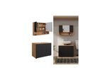 Vicco Badmöbel-Set Irma Eiche Anthrazit 2-teilig Spiegelschrank Waschbeckenschrank 80 cm