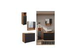 Vicco Badmöbel-Set Irma Eiche Anthrazit 4-teilig Midischrank 95 cm Waschbeckenschrank 80 cm