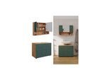 Vicco Badmöbel-Set Irma Eiche Grün 2-teilig Spiegelschrank Waschbeckenschrank 80 cm