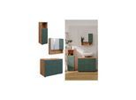 Vicco Badmöbel-Set Irma Eiche Grün 4-teilig Midischrank 95 cm Waschbeckenschrank 80 cm