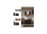Vicco Badmöbel-Set Irma Eiche Anthrazit 4-teilig Midischrank 81 cm Hängeschrank