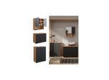 Vicco Badmöbel-Set Irma Eiche Anthrazit 3-teilig Kommode Waschbeckenschrank 80 cm
