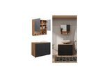 Vicco Badmöbel-Set Irma Eiche Anthrazit 2-teilig Spiegelschrank Waschbeckenschrank 80 cm
