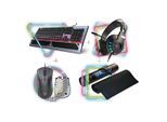 Gaming Komplet-Set Delux 4 in 1 Combo aus RGB Gaming-Tastatur Gaming-Maus, Mauspad und Headset