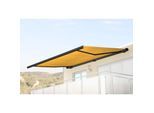 Elektrische Kassettenmarkise H123, Markise Vollkassette 4,5x3m ~ Polyester gelb, Rahmen anthrazit