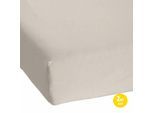 Dreamtex Boxspring Mikro Interlock Spannbetttuch, 90-100x200 cm, Silber, 2er Set