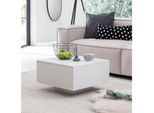 FineBuy Couchtisch Weiß 60 x 60 cm Wohnzimmertisch Beistelltisch Quadratisch