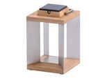 LED-Solarlaterne Teckinox, Teak/Stahl, 36,5cm