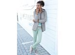 Fleecejacke CASUAL LOOKS, Damen, Gr. 38, grau (grau, meliert), 100% Polyester, unifarben, Jacken Fleecejacke
