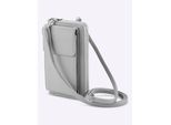 Handytasche HEINE, Damen, Gr. B/H/T: 10,5cm x 18,5cm x 3cm, silber (silberfarben), Polyurethan, unifarben, Taschen Handytasche