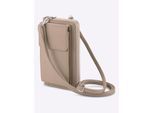 Handytasche HEINE, Damen, Gr. B/H/T: 10,5cm x 18,5cm x 3cm, grau (taupe), Polyurethan, unifarben, Taschen Handytasche