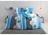 Bettwäsche Emmi in Gr. 135x200 oder 155x220 cm, my home, Linon, 2 teilig, moderne Bettwäsche aus Baumwolle, Bettwäsche mit geometrischem Muster, blau