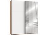 Schwebetürenschrank WIMEX "Level by fresh to go", weiß (plankeneichefarben, weiß), B:200cm H:236cm T:65cm, Schränke, Schwebetürenschrank