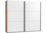 Schwebetürenschrank WIMEX "Level by fresh to go", weiß (plankeneichefarben, weiß), B:250cm H:216cm T:65cm, Schränke, Schwebetürenschrank