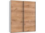 Schwebetürenschrank WIMEX "Level by fresh to go", weiß (weiß, plankeneichefarben), B:200cm H:236cm T:65cm, Schränke, Schwebetürenschrank