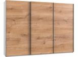 Schwebetürenschrank WIMEX "Level by fresh to go", weiß (weiß, plankeneichefarben), B:300cm H:216cm T:65cm, Schränke, Schwebetürenschrank