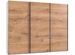 Schwebetürenschrank WIMEX "Level by fresh to go", weiß (weiß, plankeneichefarben), B:300cm H:236cm T:65cm, Schränke, Schwebetürenschrank