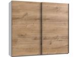 Schwebetürenschrank WIMEX "Level by fresh to go", weiß (weiß, plankeneichefarben), B:250cm H:216cm T:65cm, Schränke, Schwebetürenschrank