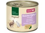 REAL NATURE Original Nassfutter Katze, Adult, Kaninchen und Geflügel mit Leinöl 24x200 g