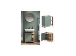 Vicco Waschbeckenunterschrank Karen Sonoma Mintgrün 60 x 65 cm Tür offene Fächer