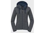 Fleecejacke SCHÖFFEL "Fleece Hoody Aurora L", Damen, Gr. 42, blau (8820, blau), Oberstoff Rumpf: 100% Polyester Futter Kapuze: 100% Polyester, regular fit, hoch geschlossener Ausschnitt, Jacken Fleecejacke