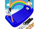 KIDIZ® Schaukel Kinderschaukel Set - Ink. Zubehör Schaukelsitz Schaukelbrett Garten Outdoor Indoor Brettschaukel für Kinder zum Schaukeln aus Kunststoff Höhenverstellbar Rutschfest