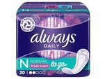 always Slipeinlagen Daily to go Normal für Slip, 20 St.