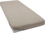Spannbettlaken BELLANA "bellana in Gr. 90x200, 140x200 oder 180x200 cm, für Topper", grau (taupe), L:200cm, Jersey, Obermaterial: 100% Baumwolle, Bettlaken, Spannbettlaken, aus Baumwolle, für Matratzen bis 10 cm Höhe, Bettlaken, Spannbetttuch