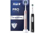 Oral-B Elektrische Zahnbürste »PRO Series 1 Doppelpack«, 2 St. Aufsteckbürsten, Drucksensor